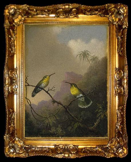 framed  Martin Johnson Heade Two Humming Birds, ta009-2